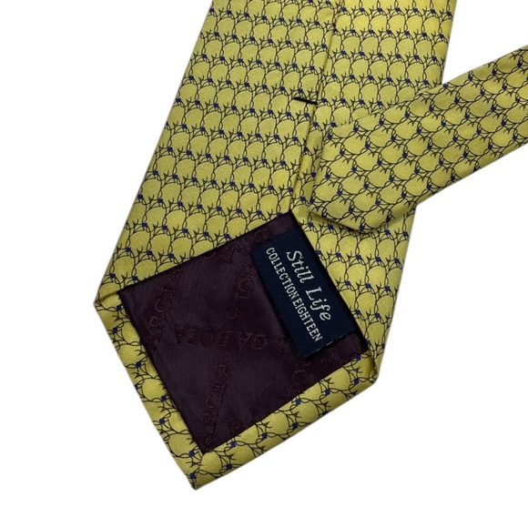 J. GARCIA Yellow Art Silk DESIGNER Tie - Picture 5 of 5
